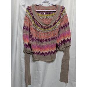 Women's Free People Multicolor Knit Sweater with Long Sleeves